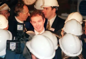 Tony Blair Prime Minister 4th March 1999 visiting Marconi Marine in Scotstoun in Tony Blair Prime Minister 4th March 1999 visiting Marconi Marine in Scotstoun in
