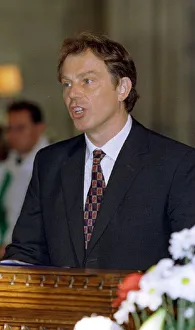 Tony Blair reads the lesson at St Peters Church Sept September 1997 Brighton during Tony Blair reads the lesson at St Peters Church Sept September 1997 Brighton during