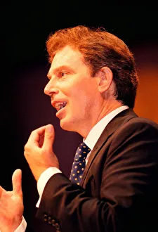 Tony Blair speaking at Labour Party Conference at Brighton.October 1997 Tony Blair speaking at Labour Party Conference at Brighton.October 1997