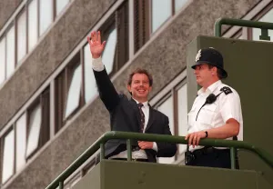 Tony Blair visits council estate in London June 1997 Tony Blair visits council estate in London June 1997