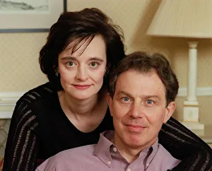 Tony Blair and wife Cherie Blair at home before the start of the March 1997 election Tony Blair and wife Cherie Blair at home before the start of the March 1997 election