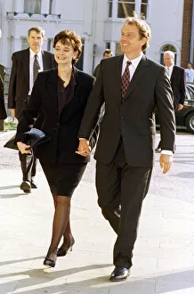 Tony and Cherie Blair arrive at St Peters Church Sept September 1997 in Brighton Tony and Cherie Blair arrive at St Peters Church Sept September 1997 in Brighton