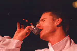 Tony Mortimer of pop group East 17 in concert at the Whitley Bay Ice Rink, June 27, 1995 Tony Mortimer of pop group East 17 in concert at the Whitley Bay Ice Rink, June 27, 1995