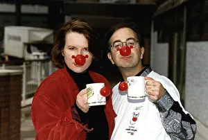 Tony Robinson and Jennifer Saunders promote Comic Relief Tony Robinson and Jennifer Saunders promote Comic Relief