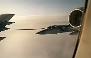 A Tornado F3 of 43 Squadron refuels from a VC10 tanker over Scotland. March 1992 A Tornado F3 of 43 Squadron refuels from a VC10 tanker over Scotland. March 1992