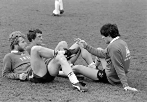 Tottenham Hotspur FC training. Steve Archibald, Graham Roberts and Steve Perryman Tottenham Hotspur FC training. Steve Archibald, Graham Roberts and Steve Perryman