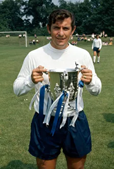 Tottenham Hotspur footballer Alan Mullery with the League Cup trophy August 1971 Tottenham Hotspur footballer Alan Mullery with the League Cup trophy August 1971