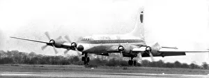 Touchdown for the last time for Northeast's former BOAC Bristol Britannia 102 G-ANBK Touchdown for the last time for Northeast's former BOAC Bristol Britannia 102 G-ANBK
