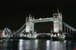 Tower Bridge Loondon at night November 1997 Tower Bridge Loondon at night November 1997