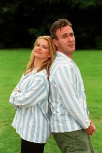 Toyah Wilcox TV Presenter July 1998 With actor Joe McGann in the Live Bed Show Toyah Wilcox TV Presenter July 1998 With actor Joe McGann in the Live Bed Show