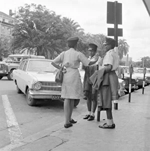 Nairobi Collection: Travel Kenya Nairobi People Women July 1968 Standing together in street 1960s
