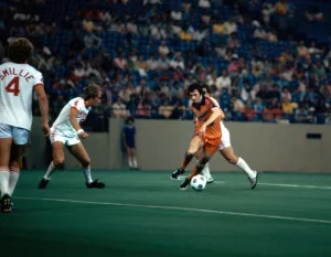 Trevor Francis in action at the Pontiac Silverdome for his club Detroit Express who play Trevor Francis in action at the Pontiac Silverdome for his club Detroit Express who play