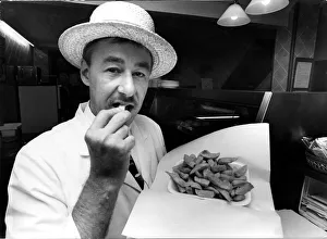 Trevor Rands of the Something's Cooking fish and chip shop, Letterston Trevor Rands of the Something's Cooking fish and chip shop, Letterston