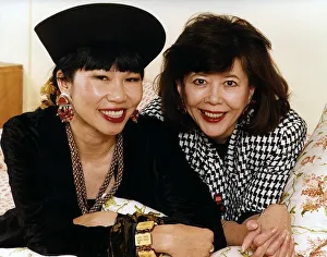Tsai Chin Actress at interview with writer Amy Tan wearing hat Tsai Chin Actress at interview with writer Amy Tan wearing hat