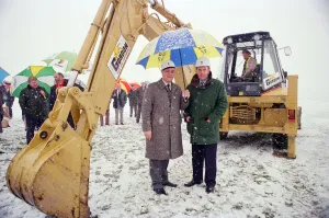 Turf cutting Durham Cricket new ground. Don Robson, the chairman of Durham CCC, left Turf cutting Durham Cricket new ground. Don Robson, the chairman of Durham CCC, left