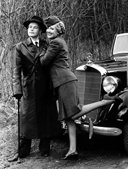 TV Progs Allo Allo Richard Gibson in Leather coat with Kim Hartman TV Progs Allo Allo Richard Gibson in Leather coat with Kim Hartman