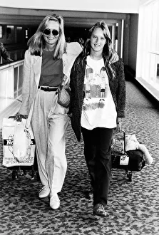 Twiggy model with her daughter Carly leaving Heathrow Airport Twiggy model with her daughter Carly leaving Heathrow Airport