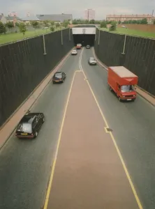 The Tyne Tunnel, runs under the River Tyne from Howdon in North Tyneside to Jarrow in The Tyne Tunnel, runs under the River Tyne from Howdon in North Tyneside to Jarrow in