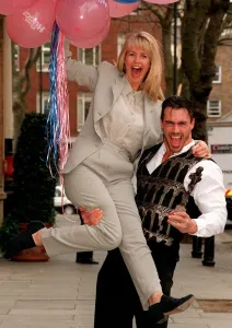 Ulrika Jonsson TV Presenter with Gladiators Trojan Ulrika Jonsson TV Presenter with Gladiators Trojan