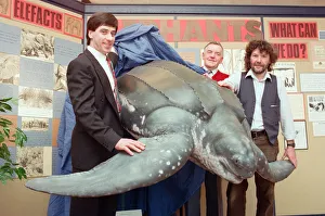 Unveiling the glass fibre replica of a giant turtle at the Hancock Museum, Left to right Unveiling the glass fibre replica of a giant turtle at the Hancock Museum, Left to right