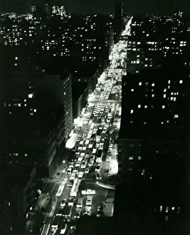 USA New york looking from Bookman tower skysccraper the Traffic streches for miles into USA New york looking from Bookman tower skysccraper the Traffic streches for miles into
