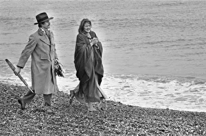 Vanessa Redgrave and James Fox walk along the beach at Dover Vanessa Redgrave and James Fox walk along the beach at Dover