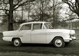 Vauxhall Victor Parked in woodland roadside surrounded by trees Styled like Vauxhall Victor Parked in woodland roadside surrounded by trees Styled like