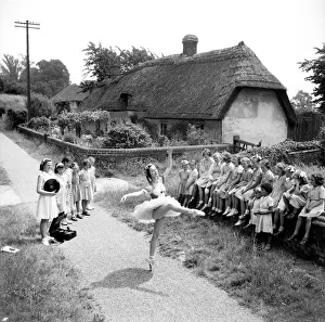 Veronica Vail - Ballerina seen dancing for the children of Little Hadham. July 1952 C3355 Veronica Vail - Ballerina seen dancing for the children of Little Hadham. July 1952 C3355