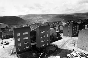 A view of part of the Penrhys housing estate with Tonypandy in the distance down A view of part of the Penrhys housing estate with Tonypandy in the distance down