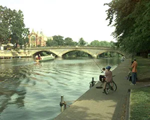 A view across the River Avon at the Workman bridge in Evesham A view across the River Avon at the Workman bridge in Evesham