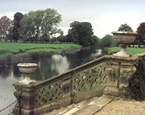 View of the river from Charlecote Park, Warwickshire, gardens View of the river from Charlecote Park, Warwickshire, gardens