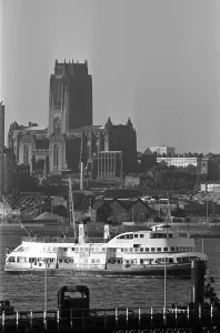 Views of Liverpool Anglican Cathedral and the Grain Silo, currently being demolished Views of Liverpool Anglican Cathedral and the Grain Silo, currently being demolished