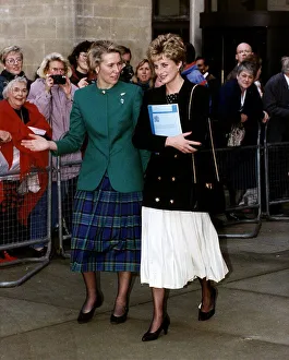 Virginia Bottomley health secretary with Princess Diana who is attending a briefing at Virginia Bottomley health secretary with Princess Diana who is attending a briefing at