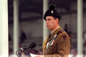 VJ Day Commemorations Belfast Northern Ireland August 95 The Duke of York during VJ Day Commemorations Belfast Northern Ireland August 95 The Duke of York during
