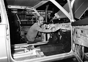 Images Dated 22nd January 1982: Volkswagen assembly line worker Peter Schredewitz at work in Wolfsburg, Germany
