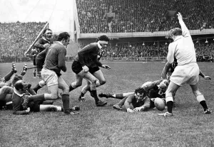 Wales v Ireland - 1971 - Rugby Gareth Edwards scores the first of his two tries Wales v Ireland - 1971 - Rugby Gareth Edwards scores the first of his two tries