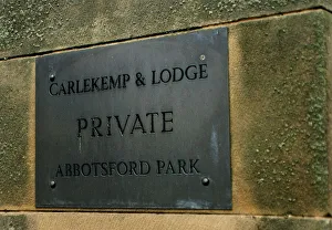 Wallace Mercer Flat sign on building reads Carlekemp and Lodge Private Abbotsford park Wallace Mercer Flat sign on building reads Carlekemp and Lodge Private Abbotsford park