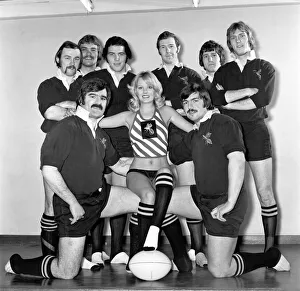 Wasps Rugby Team Mascot Angela Jay (Model). January 1975 75-00344-004 Wasps Rugby Team Mascot Angela Jay (Model). January 1975 75-00344-004