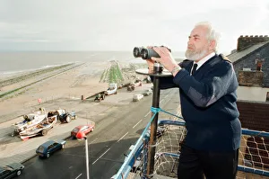 Watch keeper, Dave Ball, at the Redcar Lookout Tower, The National Coastwatch Watch keeper, Dave Ball, at the Redcar Lookout Tower, The National Coastwatch