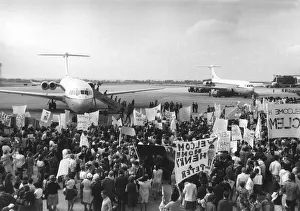 The Welsh Guards at RAF Brize Norton are welcomed home July 1982 The Welsh Guards at RAF Brize Norton are welcomed home July 1982