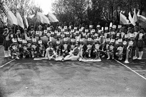 Images Dated 18th October 1987: Wembley, here we come! On parade outside Deighton Sports Centre are members of Outlane