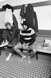 Images Dated 26th October 1983: West Bromwich Albion Player, Cyrille Regis wearing fancy dress costume in dressing room