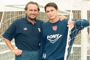 West Ham assistant manager Frank Lampard with his footballer son, also Frank Lampard West Ham assistant manager Frank Lampard with his footballer son, also Frank Lampard