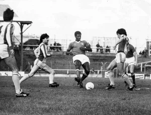 the Weymouth defence during the 2nd Round FA Cup tie at Ninian Park - 11th December 1982 the Weymouth defence during the 2nd Round FA Cup tie at Ninian Park - 11th December 1982
