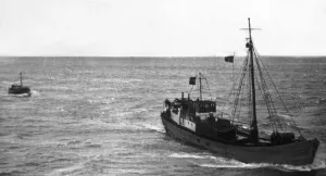 Whitby lifeboat, the Mary Anne Hepworth escorting the Dutch vessel Czkziena of Rotterdam Whitby lifeboat, the Mary Anne Hepworth escorting the Dutch vessel Czkziena of Rotterdam