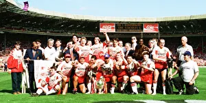 Wigan pose for a team picture after winning their seventh sucessive Rugby League Cup Wigan pose for a team picture after winning their seventh sucessive Rugby League Cup
