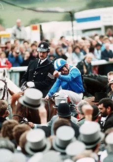 Willie Carson jockey and Nashwan after winning The Derby at Epsom - June 1989 Willie Carson jockey and Nashwan after winning The Derby at Epsom - June 1989