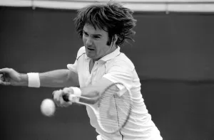 Wimbledon 3rd Day: Jimmy Connors in action. June 1981 81-3579-008 Wimbledon 3rd Day: Jimmy Connors in action. June 1981 81-3579-008