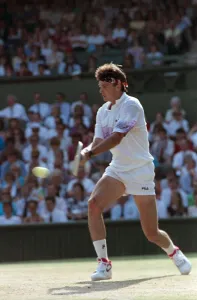Wimbledon. Gabriella Sabatini, Andre Agassi, David Wheaton action. July 1991 91-4353-071 Wimbledon. Gabriella Sabatini, Andre Agassi, David Wheaton action. July 1991 91-4353-071