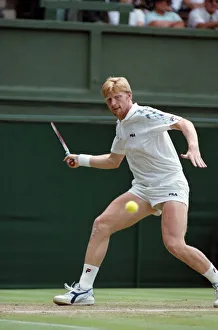 Wimbledon Tennis. Boris Becker In Action. July 1991 91-4217-048 Wimbledon Tennis. Boris Becker In Action. July 1991 91-4217-048